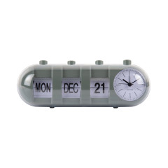 Budík Retro Tube Calendar Flip Karlsson KA6045GR, 10cm